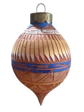 Navajo Clay Pottery Etched Christmas Ornament Holiday Native American